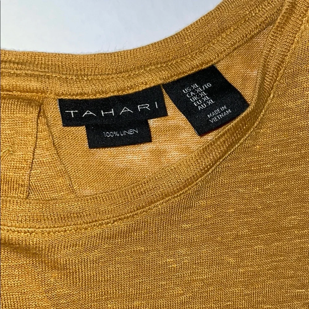 Tahari Mustard Yellow Women's Tunic Top - Picture 2 of 9